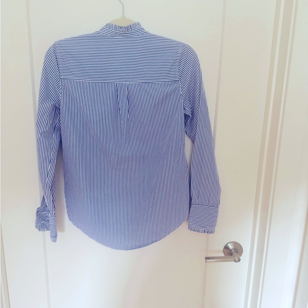 J. Crew Navy Striped Casual Button-Down Shirt - Picture 5 of 8